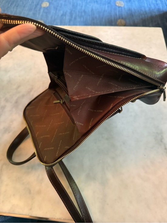 Brown Leather Convertible Backpack - Crossbody- Handbag Classic Italian Bag main image 6